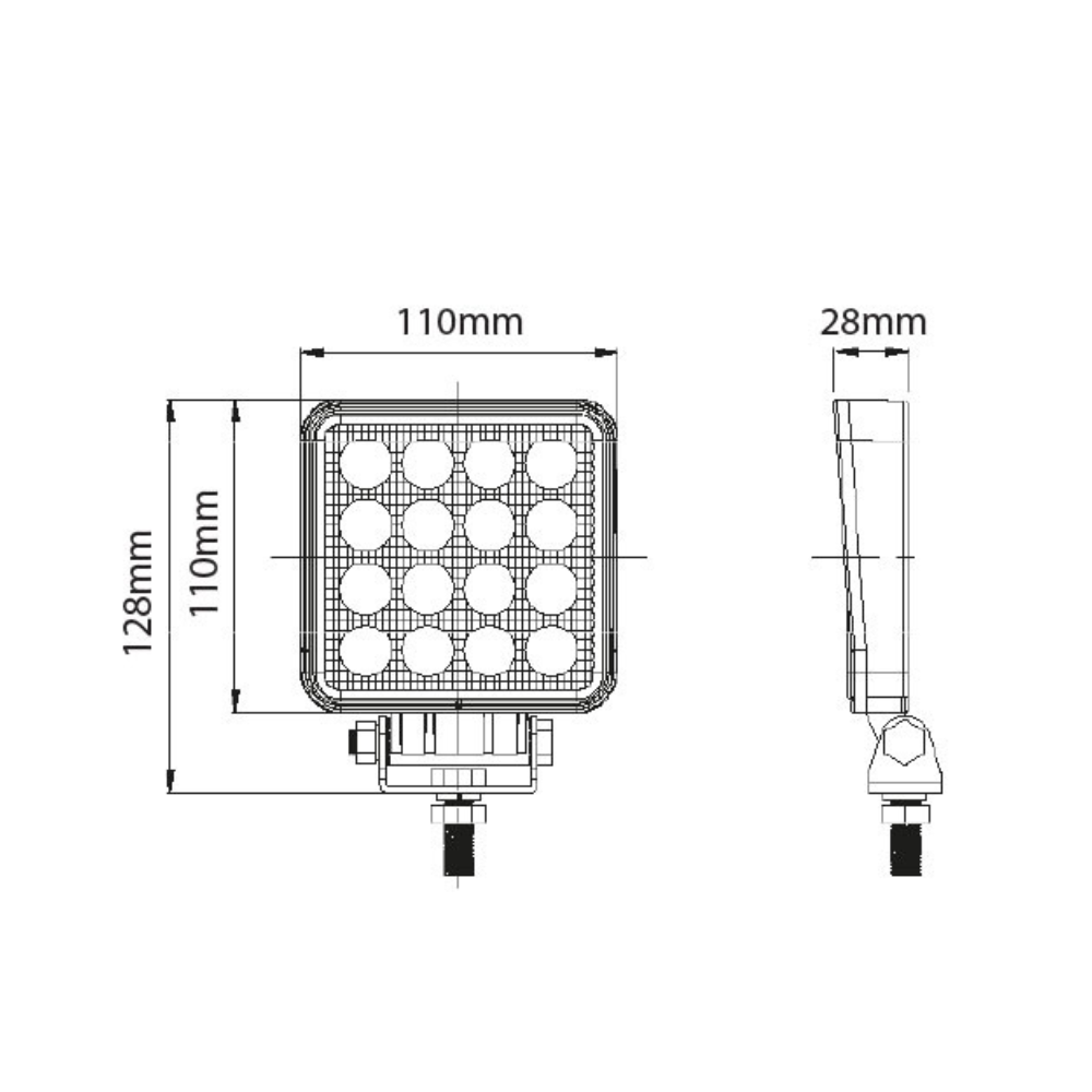 32W LED Werklamp Vierkant 1920LM | Grafeen Behuizing