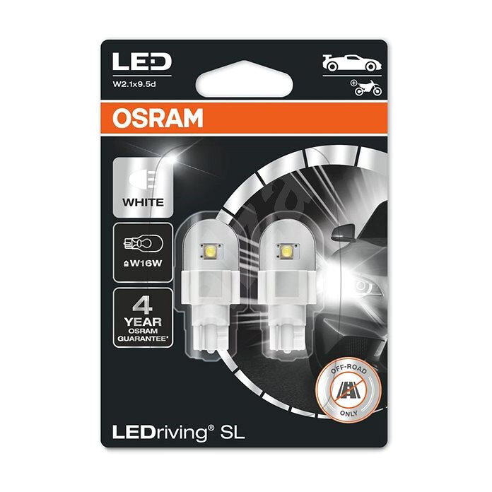 Osram W16W LED Retrofit Wit 12V W2.1x9.5d 2 Stuks Osram W16W LED Retrofit Wit 12V W2.1x9.5d 2 Stuks