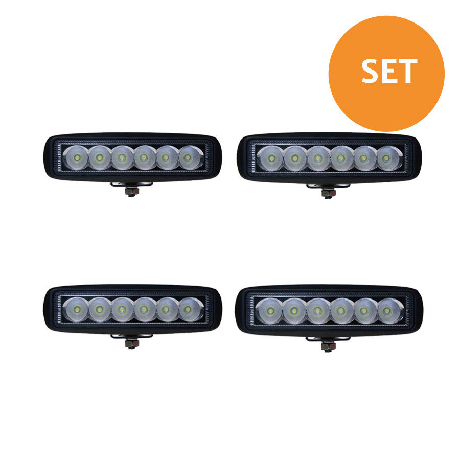 Set 4 stuks 18W LED Breedstralers 18W Basis Set 4 stuks 18W LED Breedstralers 18W Basis
