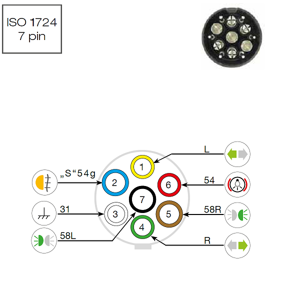7-Polige Contrastekker Kunststof