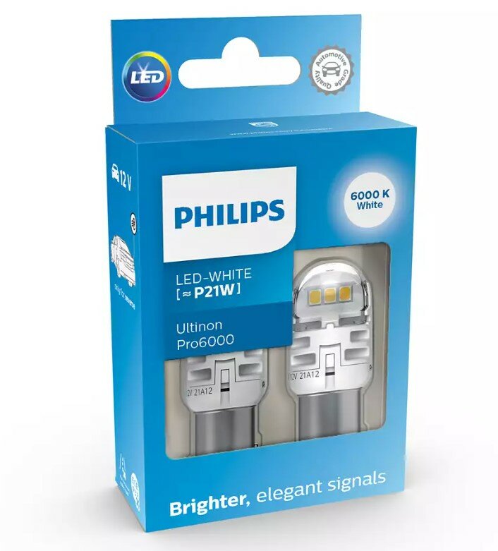 Philips P21W LED Retrofit Wit 12V 2 Stuks Philips P21W LED Retrofit Wit 12V 2 Stuks