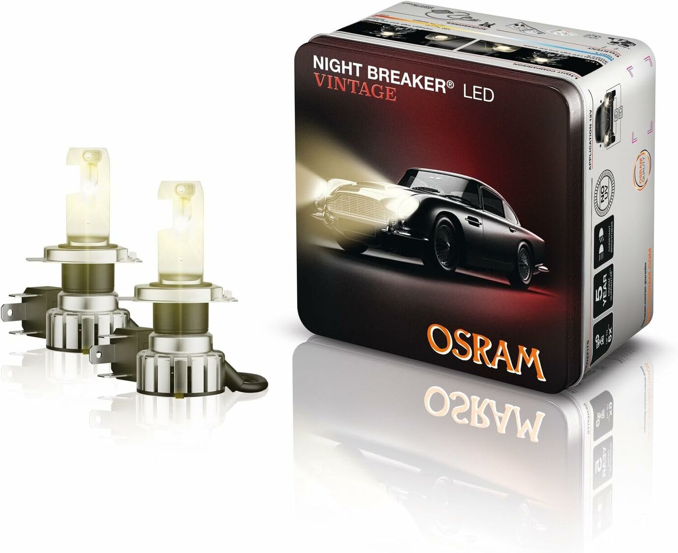 Osram Night Breaker LED Vintage H4 + R2 Street Legal Set | +330% Osram Night Breaker LED Vintage H4 + R2 Street Legal Set | +330%