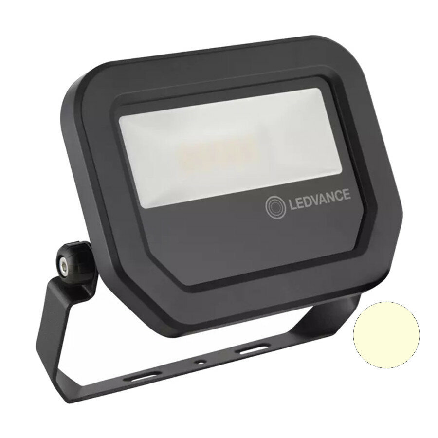 Ledvance FL10 8W LED Bouwlamp 230V Zwart 3000K Warmwit