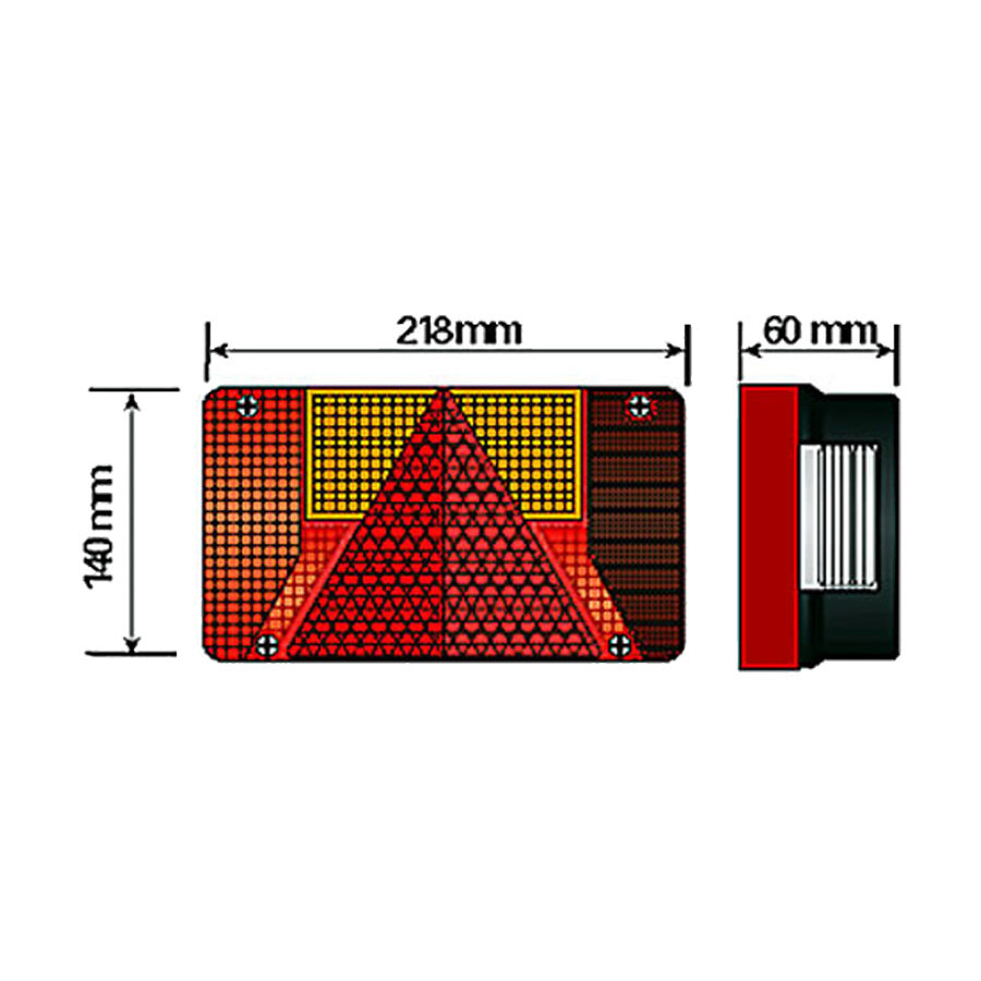 Radex 5800 Achterlicht Rechts + Achteruitrijlamp | Met Kentekenverlichting