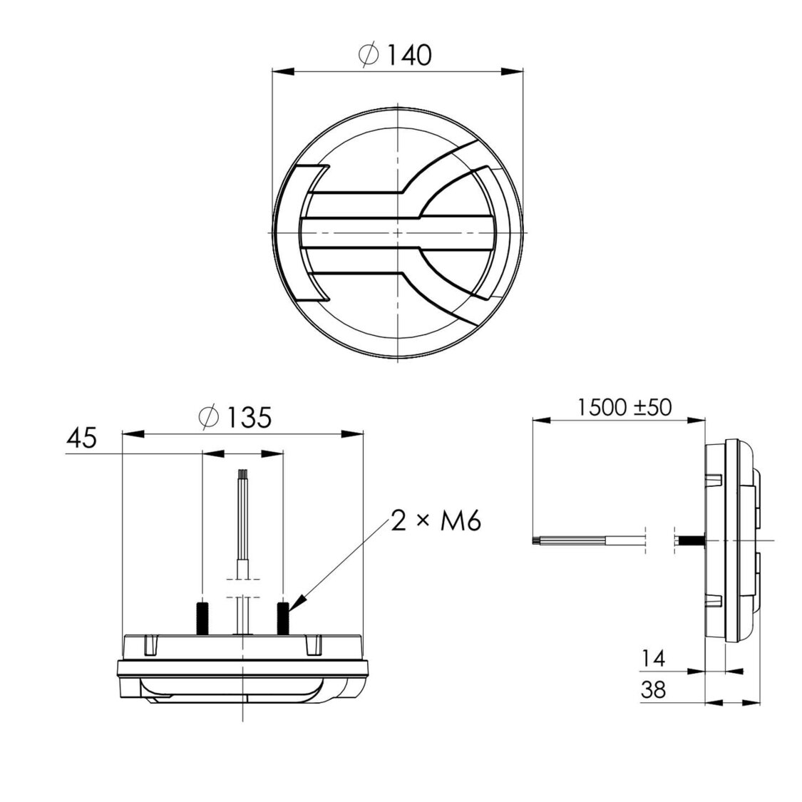 Horpol LED Achterlicht NAVIA Rond &Oslash;140mm | LZD 2341