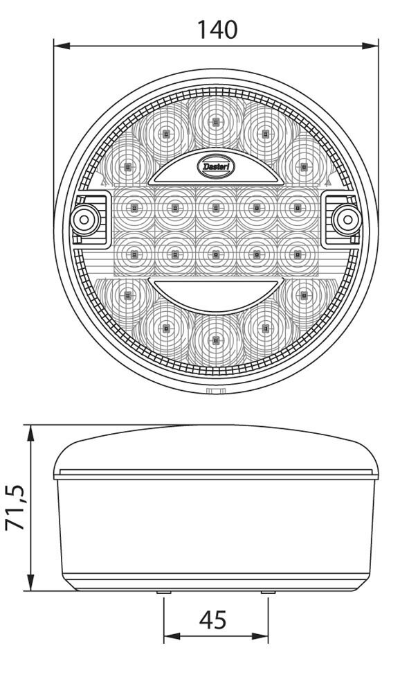 LED Mistlamp Rond Rond &Oslash;140mm