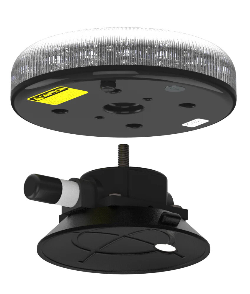 Redtronic Tornado B47 LED zwaailamp amber | Heldere lens met zuignap en stekker