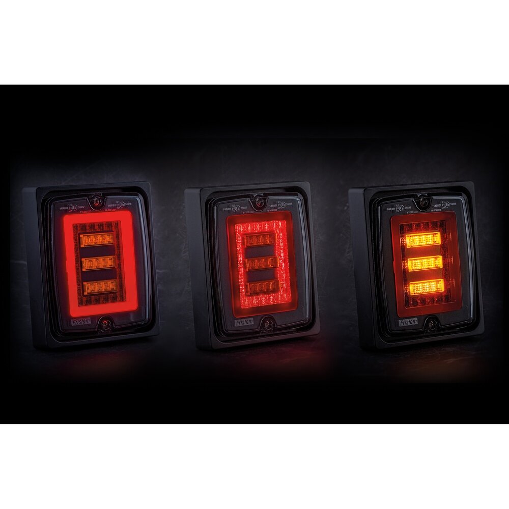Fristom LED Set Bloklamp Achterlichten Dark Look | 3 functies 12-30V