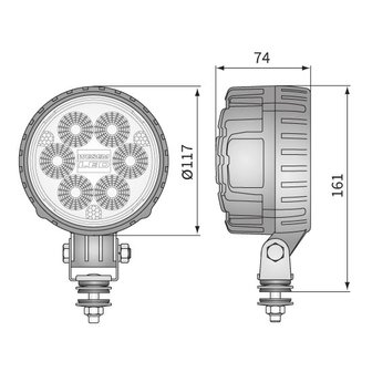 LED Werklamp Rond Breedstraler 2500LM + Deutsch-DT