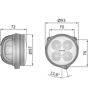 LED Werklamp Inbouw Breedstraler 1500LM + Deutsch-DT