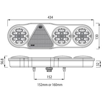 Led Achterlicht 4 Functies + Achteruitrijlicht en Mistlamp Rechts