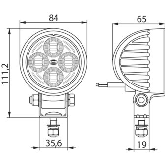 LED Achteruitrijlamp Rond 10-30V