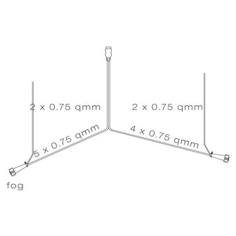 Asp&ouml;ck Kabelboom 7-polige stekker 8m + 2x aftakking steekverbinder