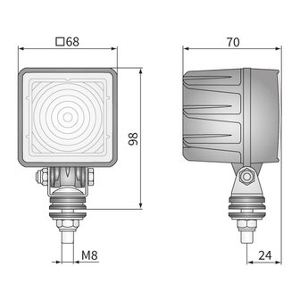 Wesem LED Werklamp Vierkant 800LM + AMP-Superseal