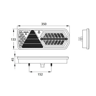 Dasteri DSL-5000TR LED Achterlicht Rechts + Driehoek Reflector