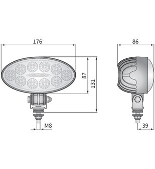LED Werklamp Breedstraler 4000 Lumen + Deutsch DT afmetingen