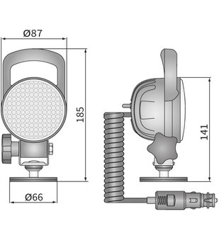 LED Werklamp Breedstraler 2000LM + Kabel + Sigarettenplug + Schakelaar + Case afmetingen