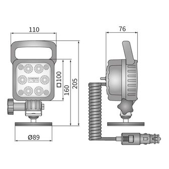 LED Werklamp Verstraler 1500LM + Kabel + Schakelaar + Sigarettenplug