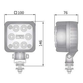 LED Werklamp Verstraler 1500LM 48V + AMP Superseal