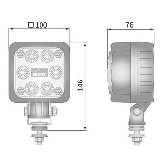 LED Werklamp Verstraler 2500LM + Kabel + Schakelaar