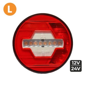 LED Achterlicht Links &Oslash;140mm + Dynamische richtingaanwijzer