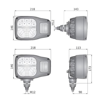 LED Koplamp met Richtingaanwijzer AMP Superseal Rechts K7