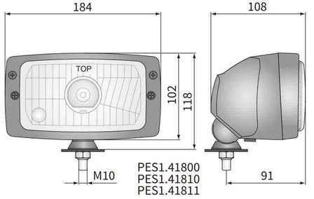 Koplamp H4 184x102x108 Incl 24V Lampjes