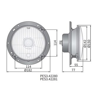 Koplamp H4 &Oslash;182x75 + 12V lampjes en Bevestigingsplaat