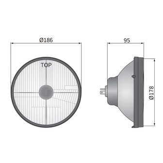 Koplamp VW Transporter Tuning, Lampglas: &Oslash;182mm