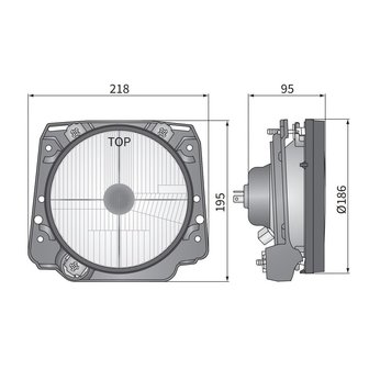 Koplamp VW Golf II, Lampglas: &Oslash;186mm