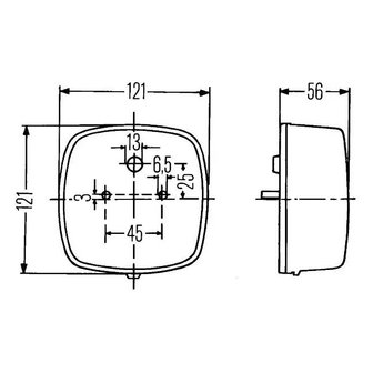 Achterl  121x121mm 12/24V 2SE 002 578-701