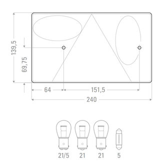GEKA Achterlicht 6 Lichtfuncties Rechts + Achteruitrijlicht