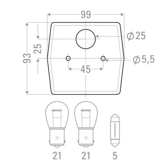 GEKA Achterlicht Rechts + Kentekenverlichting