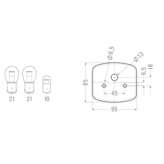 GEKA Achterlicht Links + Kentekenverlichting