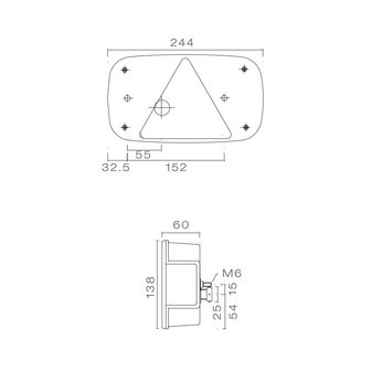 Asp&ouml;ck Multipoint III Achterlicht Rechts + Zijmarkering