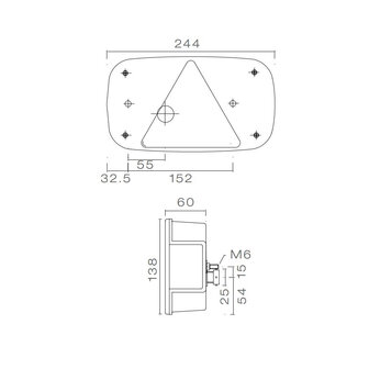 Asp&ouml;ck Multipoint III Achterlicht Rechts + Zijmarkering