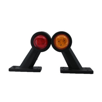 Set LED Breedtelampen schuin kort 10-30V Amber + Rood (Set)