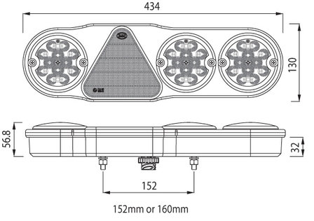 Led Achterlicht 4 Functies + Mistlamp Links