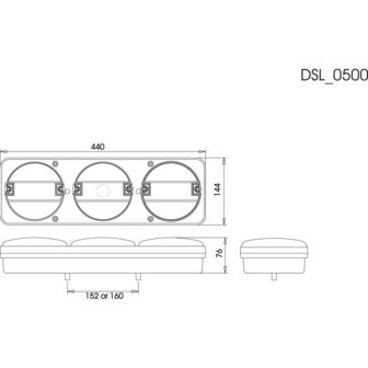 Led Achterlicht Rechthoekig 5 Functies + Achteruitrijlamp Zijkantmontage Rechts