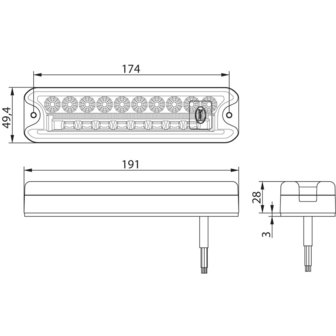 Led Achterlicht Rechthoekig Links