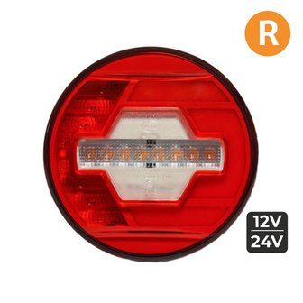 LED Achterlicht Rechts &Oslash;140mm + Dynamische richtingaanwijzer