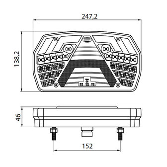Led Achterlicht Rechts 6 Functies + Dynamische Richtingaanwijzer 7-Pins AMP Connector