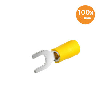 Vorkkabelschoen Geel 5.3mm 100 Stuks