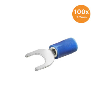 Vorkkabelschoen Blauw 3.2mm 100 Stuks