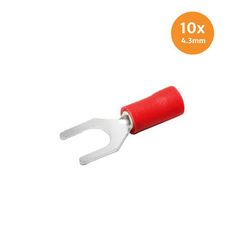 Vorkkabelschoen Rood 4.3mm 10 Stuks