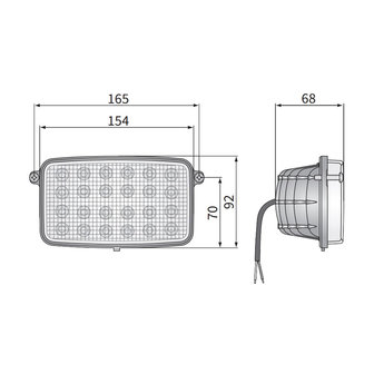 Wesem Inbouw LED Werklamp Dakrand Zonder Frame 165x92mm