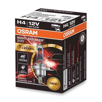 Osram H4 Halogeenlamp 12V 60/55W P43t Night Breaker 200