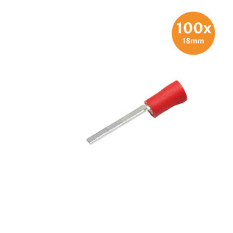 Stift Kabelschoen Rood 18mm 100 Stuks