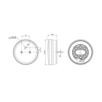 Fristom FT-110 Neon-look LED Achterlicht 3-Functies Kabel