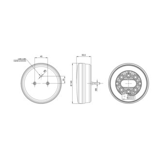 Fristom FT-110 Neon-look LED Achterlicht 3-Functies Kabel